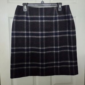 Talbots VTG Plaid Wool Blend Academia Mini Skirt Preppy Career Winter Office 12